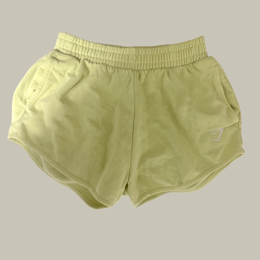 Gymshark Training Sweat Shorts Lime Green Fleece Small Athletic Loungewear